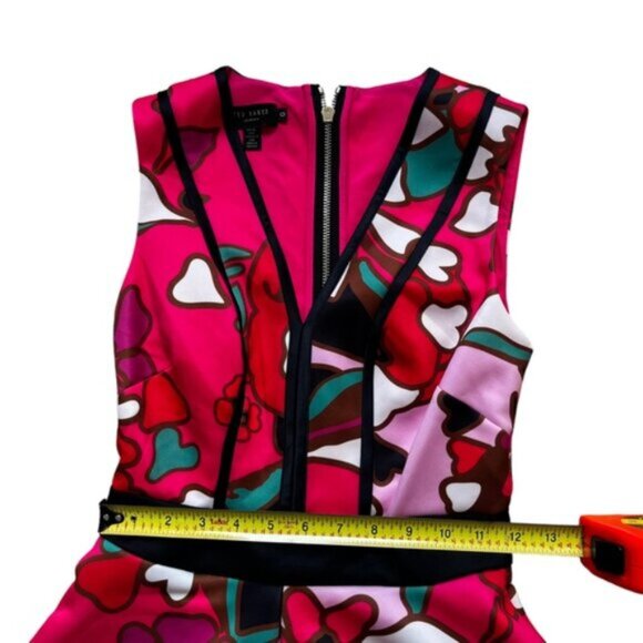 Ted Baker Floral Arilina Pinata Pipe Detail Skater Dress - Picture 8 of 9